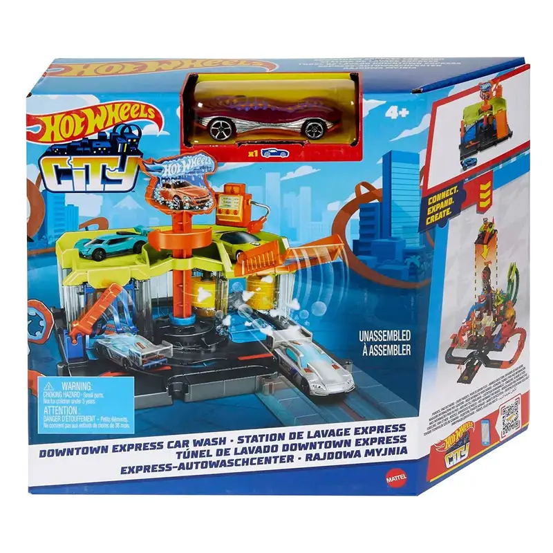 Mattel Hot Wheels Hdr27 Pista Autolavado En La Ciudad