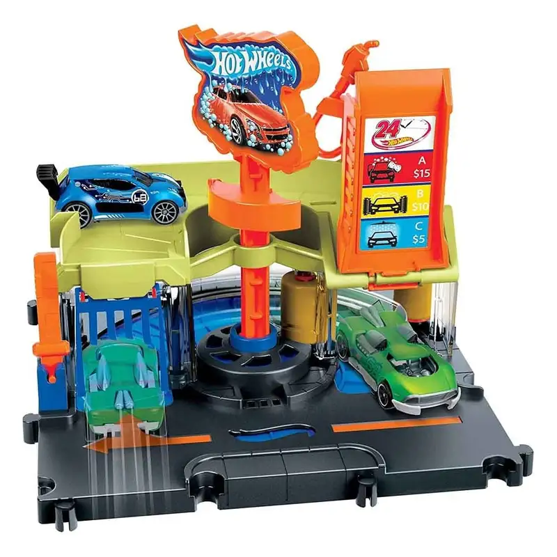 Mattel Hot Wheels Hdr27 Pista Autolavado En La Ciudad
