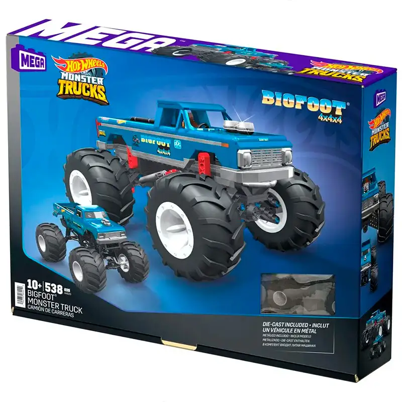 Mattel Hot Wheels Hhd20 Mega Construccion Monster Trucks Bigfoot 4X4