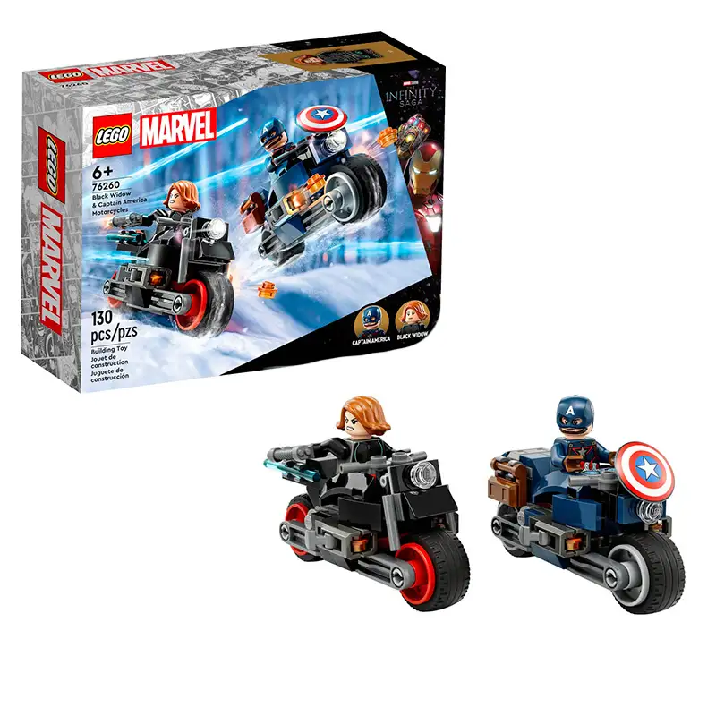 Lego Marvel 76260 Motos De Viuda Negra Y El Capitán América