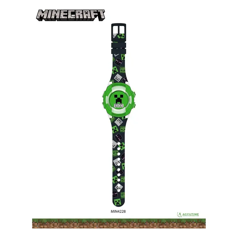 Boing Toys Minecraft Min4228 Reloj Parpadeante Lcd Verde & Negro
