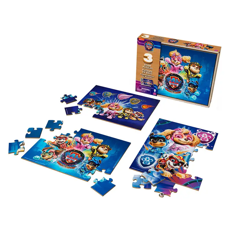 Spin Master Paw Patrol 6067929 Movie Set De 3 Rompecabezasde Madera