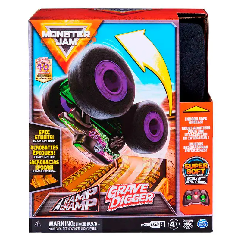 Spin Master Monster Jam 6065348 Rc Ramp Champ - Grave Digger
