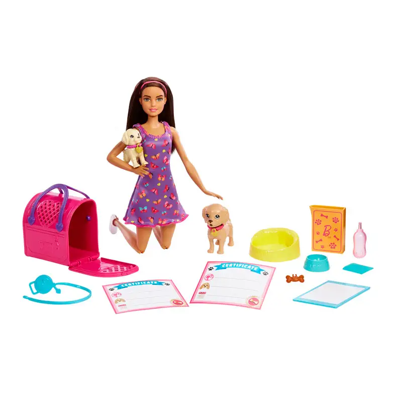 Mattel Barbie Hkd86 Muñeca Set Adopta Un Perrito