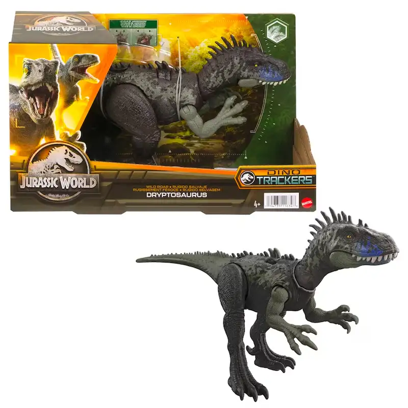 Mattel Jurassic World Hlp15 Figura Dino Trackers Dryptosaurus Rugido Salvaje