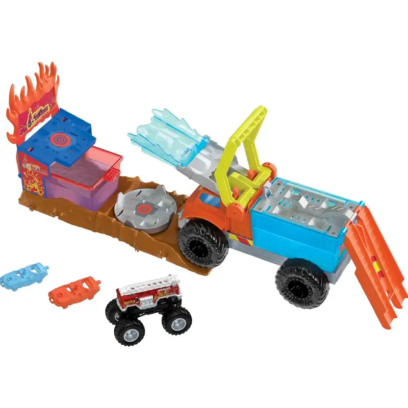 Mattel Hot Wheels Hpn73 Set Monster Trucks Arena Rescate Cambio De Color 5 Alarma