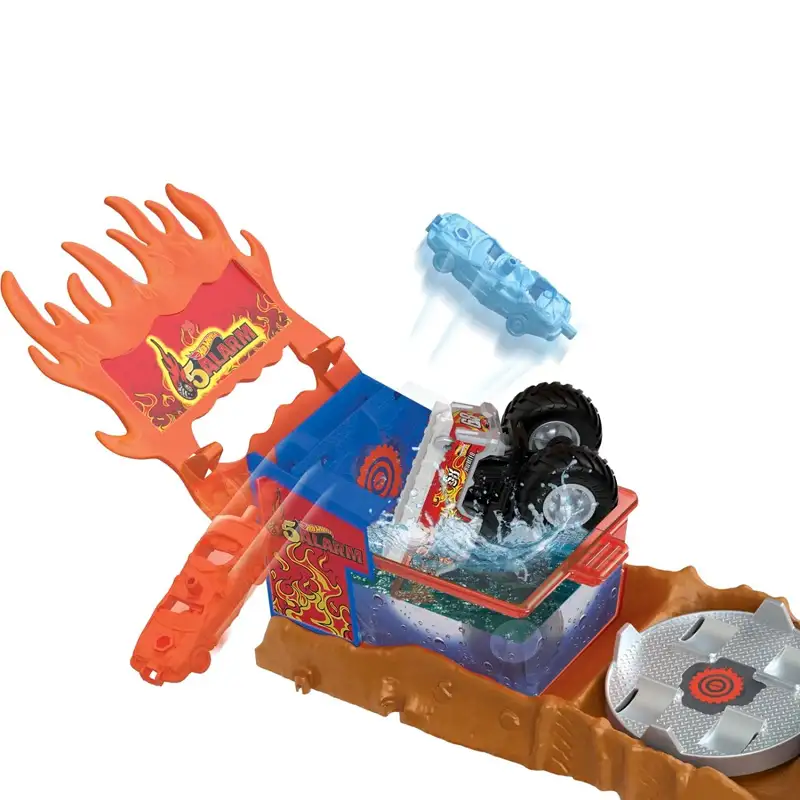 Mattel Hot Wheels Hpn73 Set Monster Trucks Arena Rescate Cambio De Color 5 Alarma