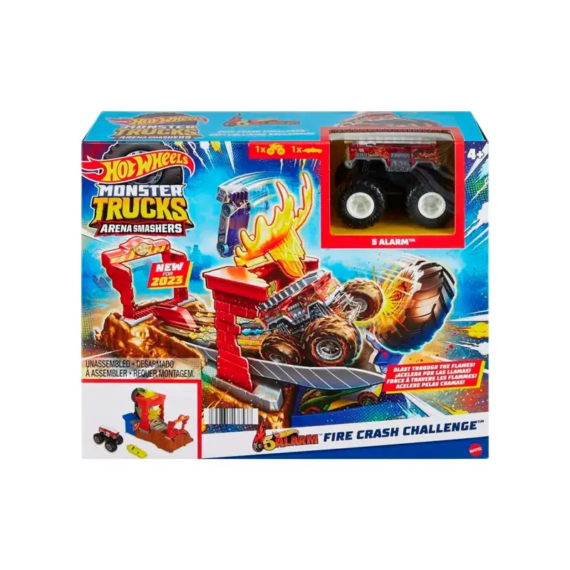 Mattel Hot Wheels Hpn73 Set Monster Trucks Arena Rescate Cambio De Color 5 Alarma