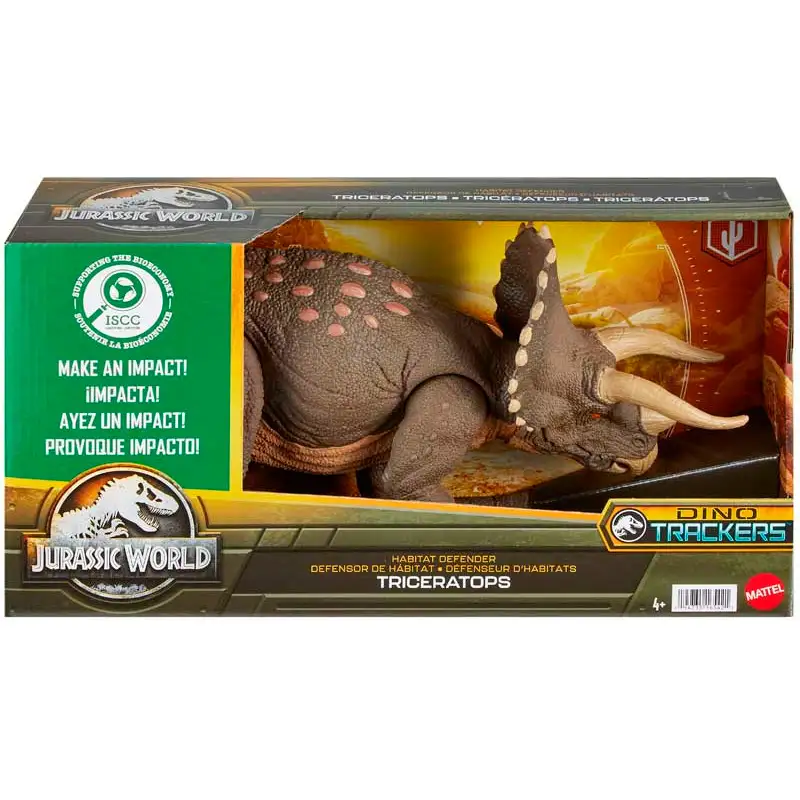 Mattel Jurassic World Hpp88 Figura Dino Trackers Tricerator