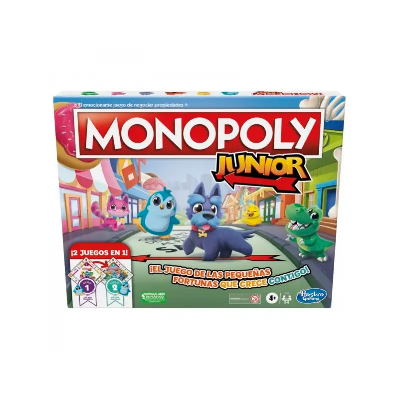 Hasbro Gaming F8562 Juego de Mesa Monopoly Junior 2 en 1