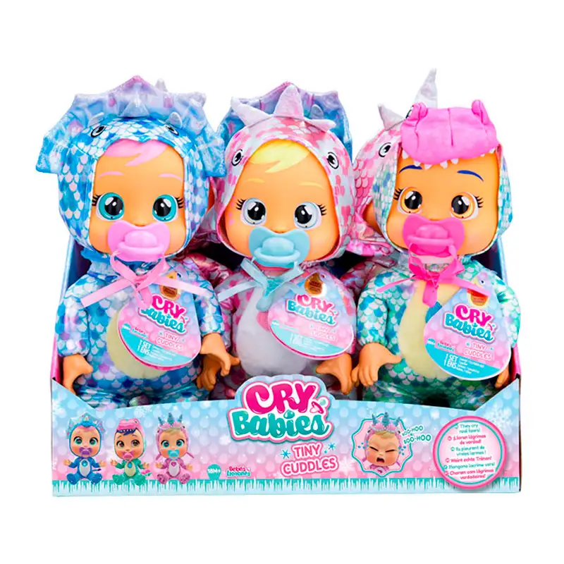 Boing Toys Cry Babies 905252 Bebé Llorona Tiny Cuddle Dino Surtido