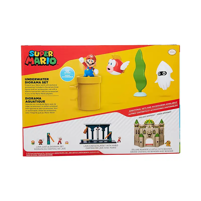 Jakks Pacific Nintendo 400164 Super Mario Set Figura 2,5 Plg Diorama Subacuático