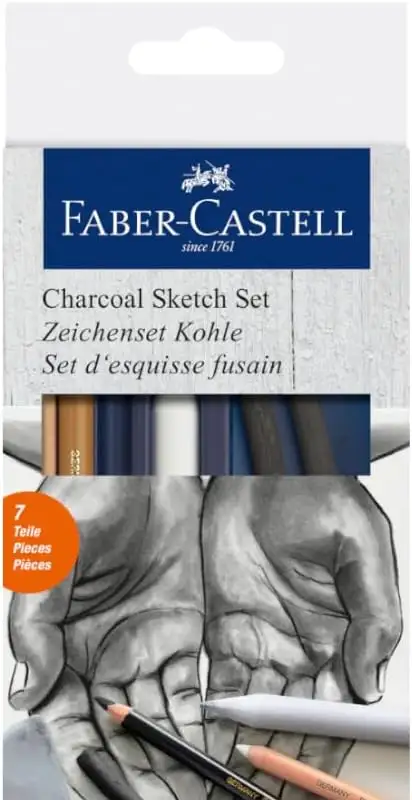 Faber Castell  Fc114002 Caja De Conjunto De Lapices Boceto Al Carboncillo