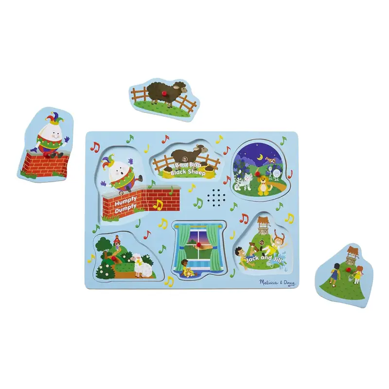 Melissa & Doug  10737 Rompecabezas De 2 Sonidos De Canciones Infantiles (6 Piezas)