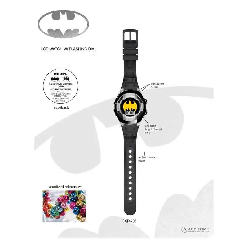 Spin Master Dc Comics Bat4706 Reloj de Batman con Luces Parpadeantes