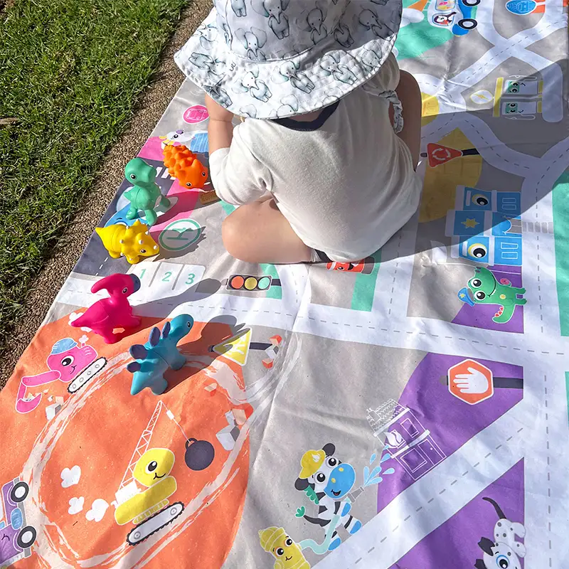 Playgro 0188241 Jumbo Mat Reversible Ciudad & Campo