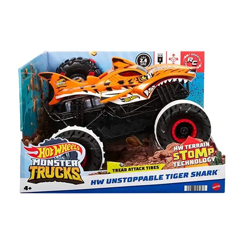Mattel Hot Wheels Hgv87 Terrain Stomp R/C Tiger Shark 1:16
