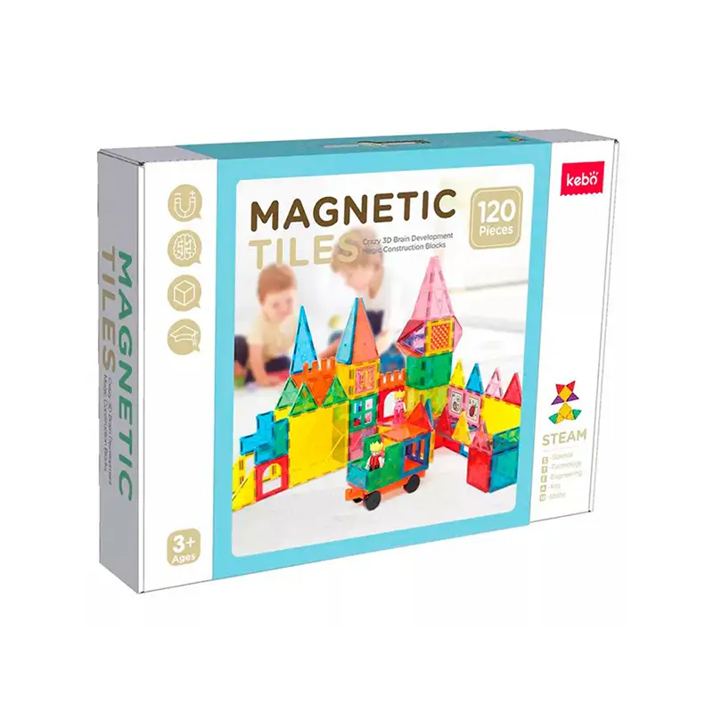 Kebo Magnetic Tiles Kbm-120A Bloques De Construcción 120 Pcs