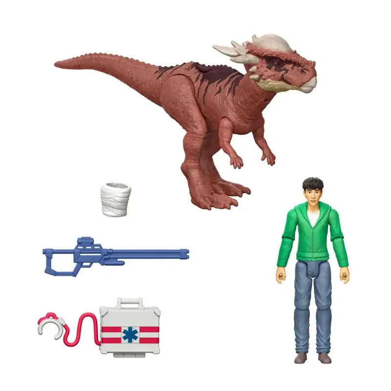 Mattel Jurassic World Hxp74 Con Humano Teoria Del Caos Kenji Y Stygimoloch