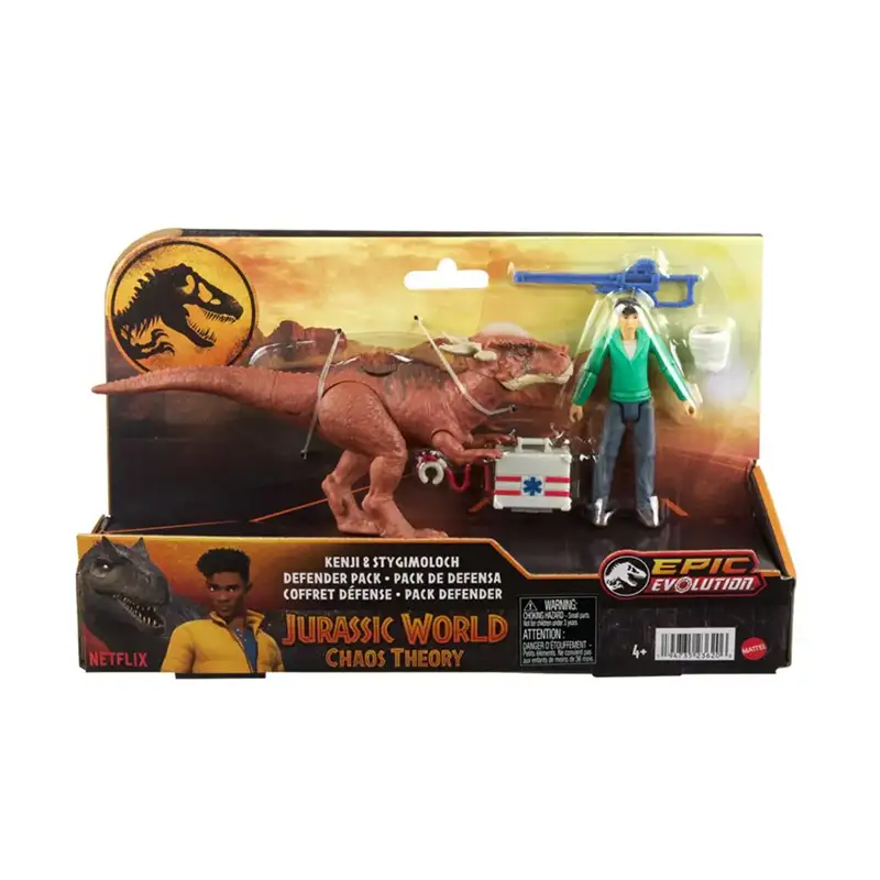 Mattel Jurassic World Hxp74 Con Humano Teoria Del Caos Kenji Y Stygimoloch