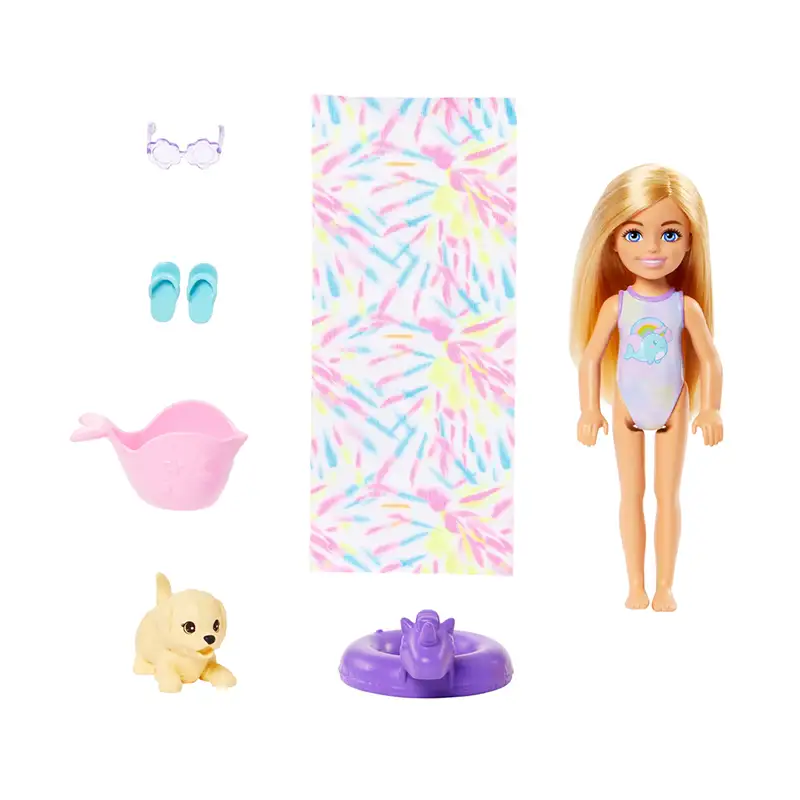 Mattel Barbie Htk39 Muñeca Chelsea Resbaladilla De Agua