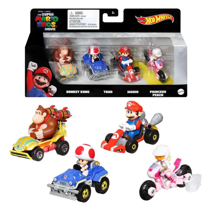 Mattel Hot Wheels Gwb36 Vehiculo De Colección Mario Kart Pack 4 Surtido