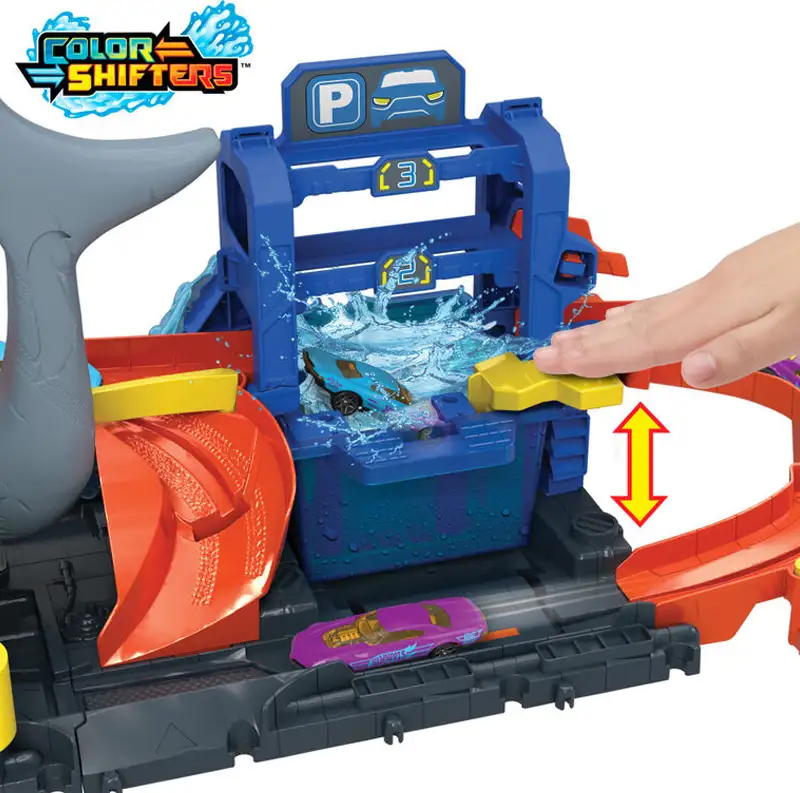 Mattel Hot Wheels Htn82 Pista Lavado De Autos Mega Tiburón
