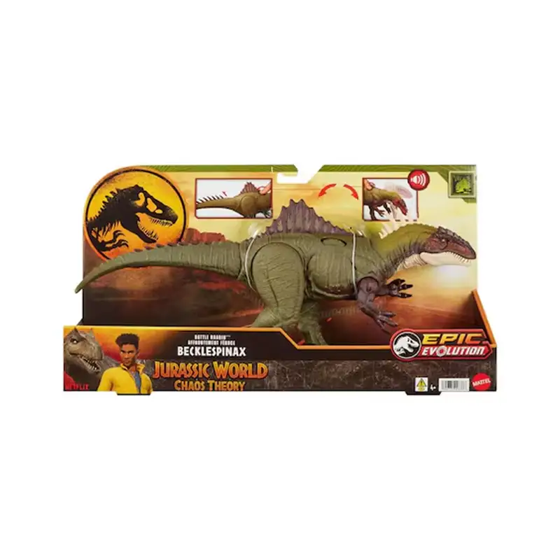 Mattel Jurassic World Hxf52 Figura De Becklespinax Rugido De Batalla
