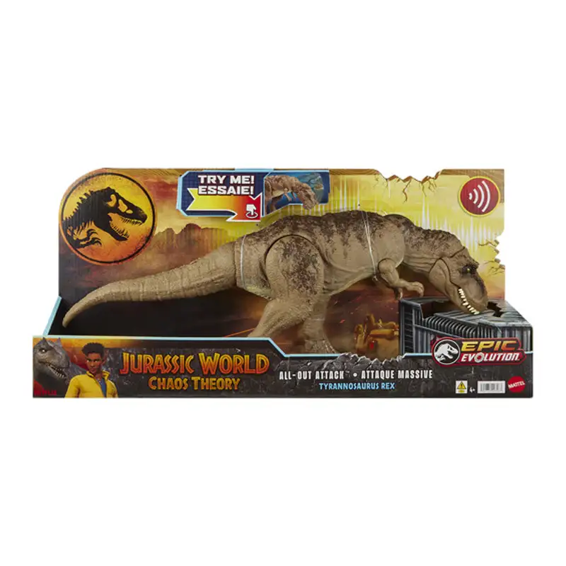 Mattel Jurassic World Hxf53 Figura De T Rex Ataque Total