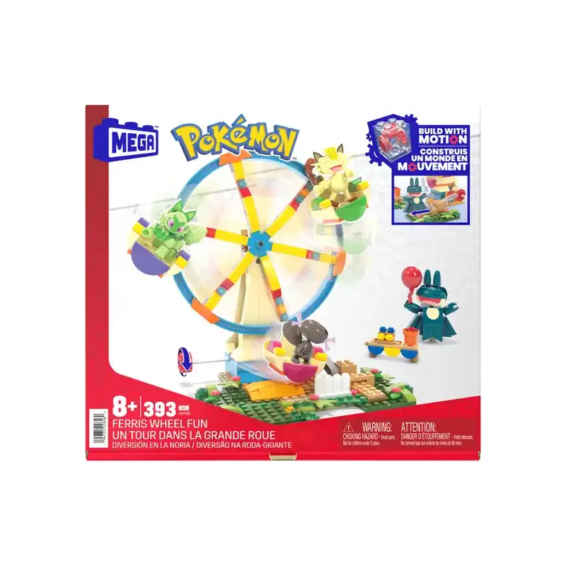 Mattel Mega Construx Hxf80 Pokemon Diversión En La Noria Con Movimiento