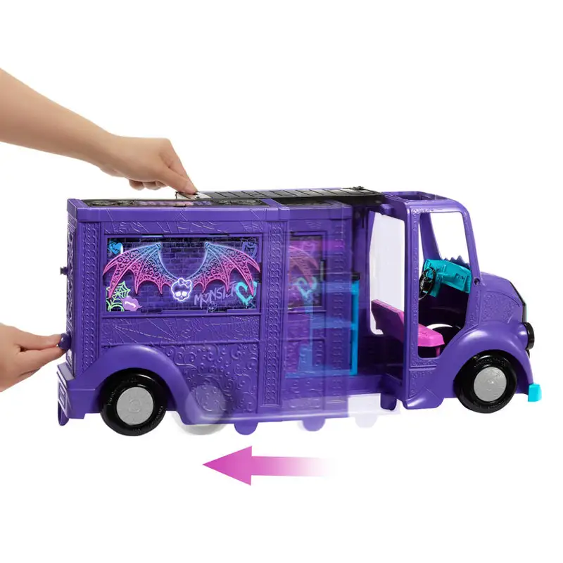 Mattel Polly Pocket Hxh83 Play Set De Monster Fest Con Dracula Doll Y Food Truck
