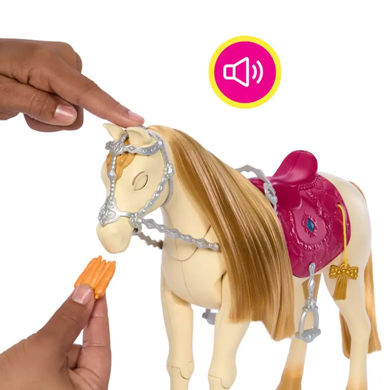 Mattel Barbie Hxj42 Caballo De Juguete Interactivo Con Sonidos, Musica Y Accesorios