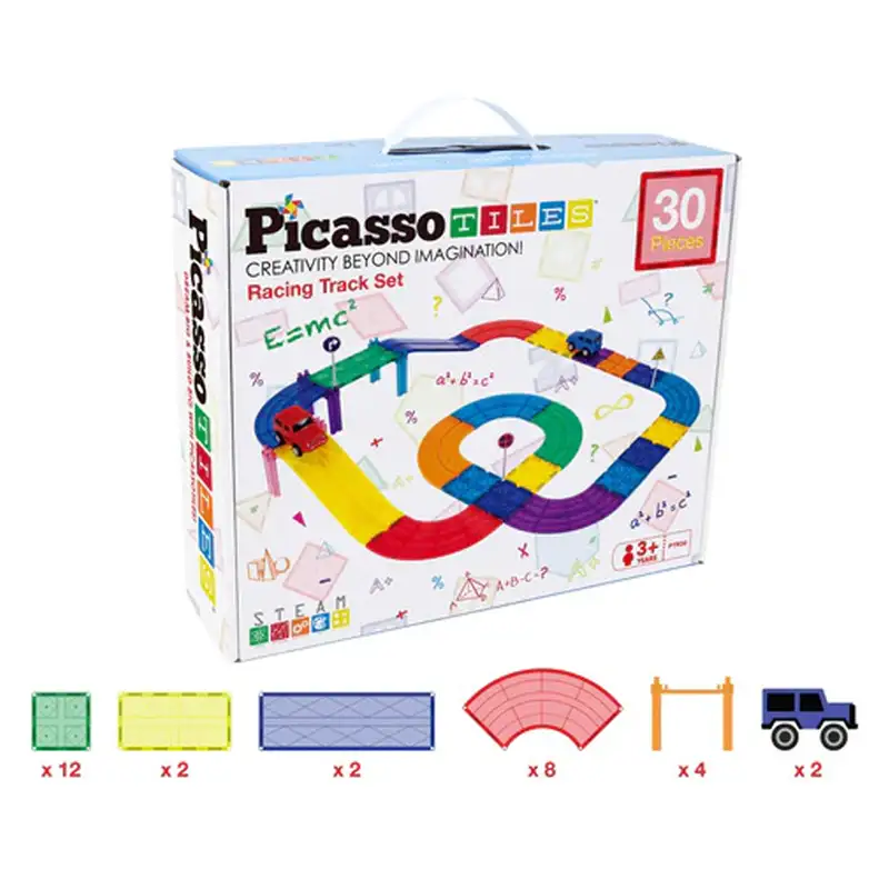 Picasso Magnetic Tiles Ptr30 Juego De Construcción Pista De Carrera De 30 Piezas