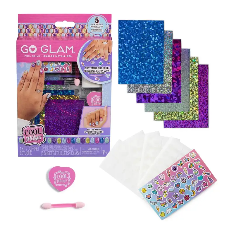 Spin Master Cool Maker 6071780 Go Glam Kit De Uñas Con Lámina Brillante Y Calcomanías