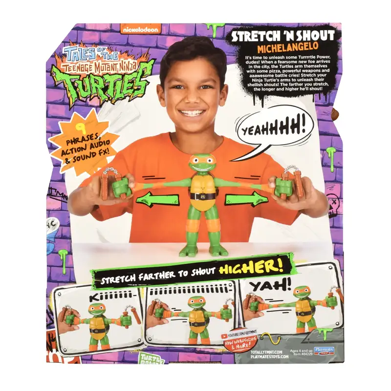 Playmates Toys Tortugas Ninja 84229 Tmnt Movie Figura Michelangelo Stretch N Shout