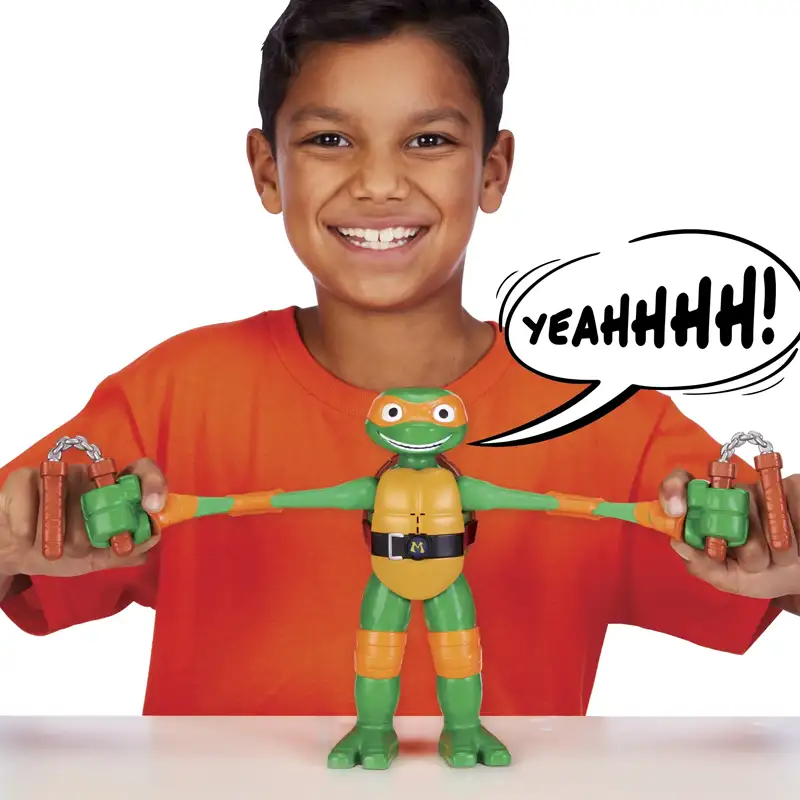 Playmates Toys Tortugas Ninja 84229 Tmnt Movie Figura Michelangelo Stretch N Shout