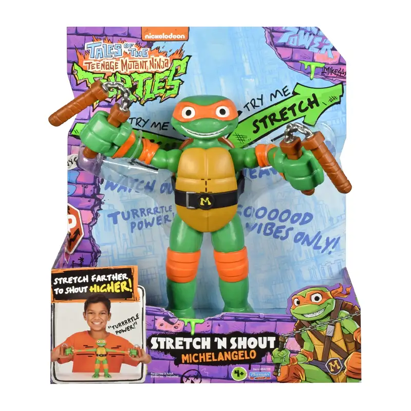 Playmates Toys Tortugas Ninja 84229 Tmnt Movie Figura Michelangelo Stretch N Shout
