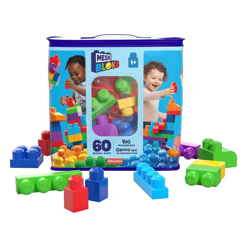 Mattel Mega Blocks Dch55 Bolsa Clásica Con 60 Bloques De Construcción