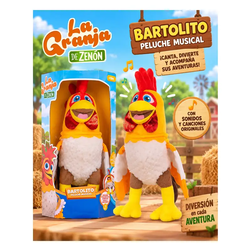 Granja De Zenon 8037Ap Peluche Musical 20 Cm Bartolito