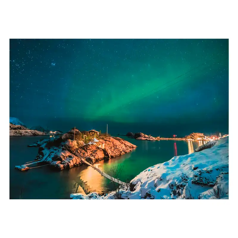 Ravensburger Rompecabezas 12000845 Aurora Boreal Sobre Bergsfjord 500 Piezas