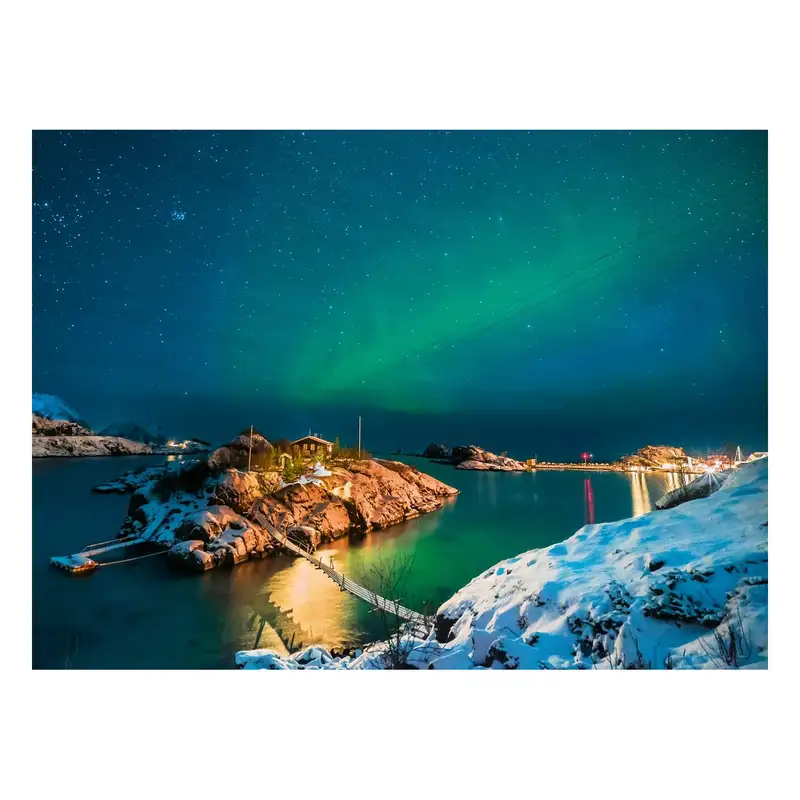 Ravensburger Rompecabezas 12000845 Aurora Boreal Sobre Bergsfjord 500 Piezas