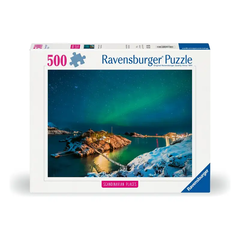 Ravensburger Rompecabezas 12000845 Aurora Boreal Sobre Bergsfjord 500 Piezas