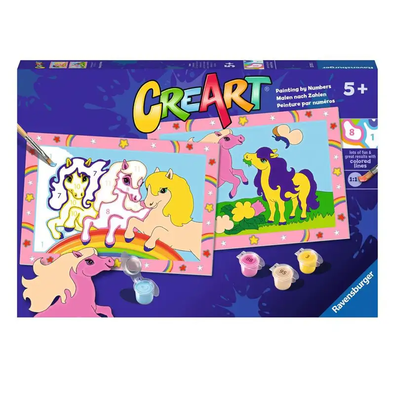 Ravensburger Creart 23701 Juego De Pintura Ponis Saltarines