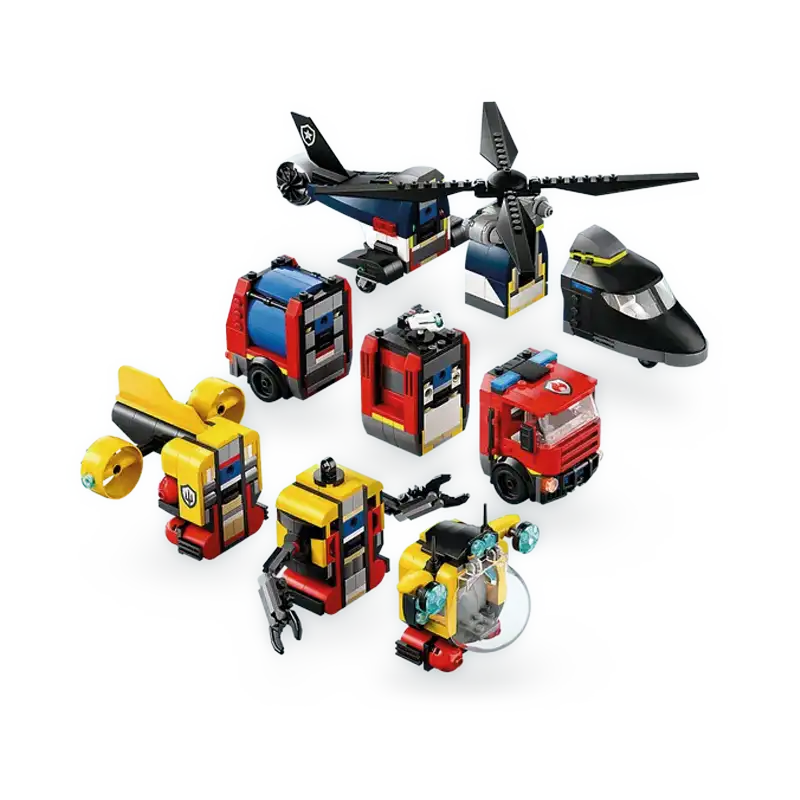 Lego City 60462 Set Helicóptero, Camión De Bomberos Y Submarino