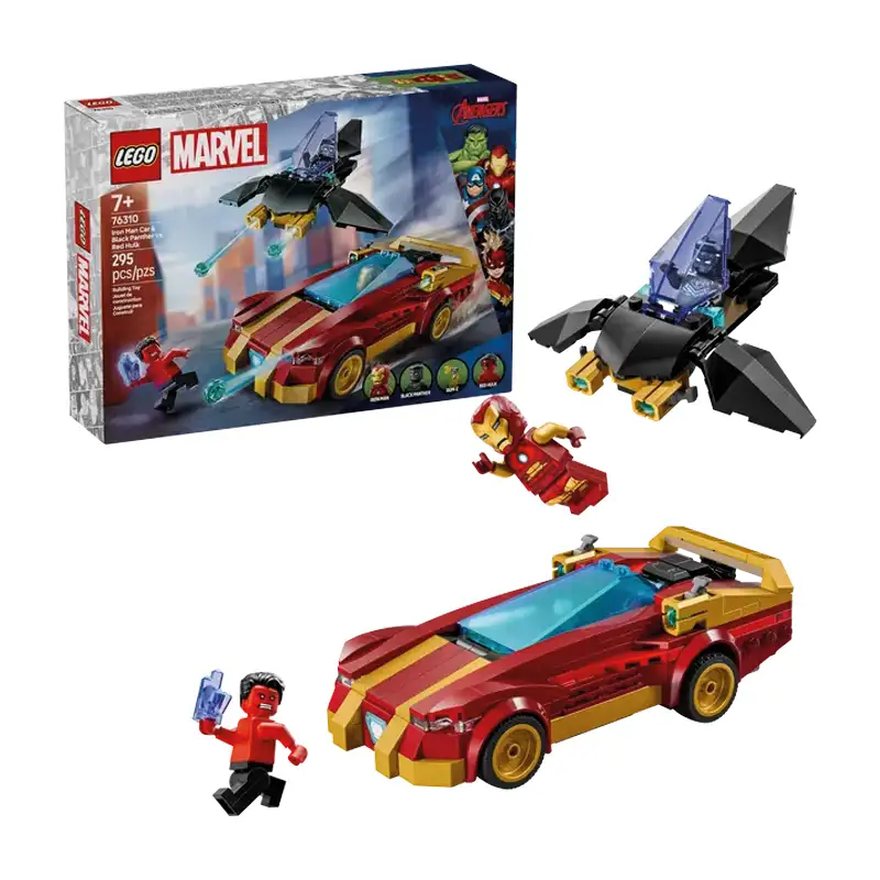 Lego Marvel 76310 El Auto De Iron Man Y Black Panther Contra Red Hulk