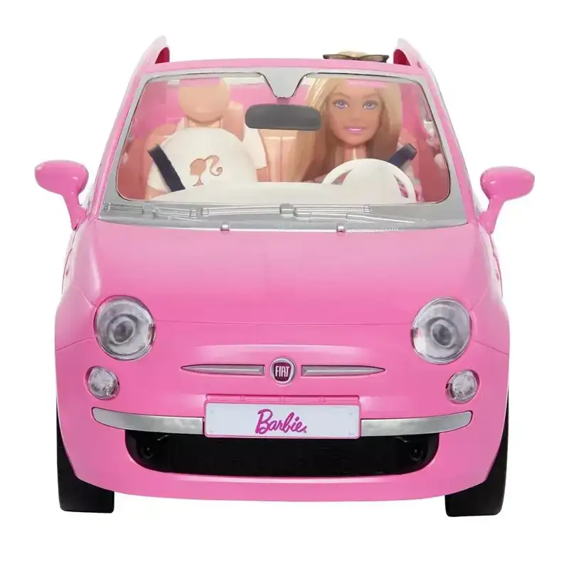 Mattel Barbie Hrg59 Vehículo Para Muñecas Fiat Rosa Con Muñeca