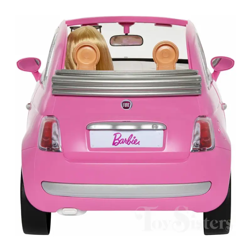Mattel Barbie Hrg59 Vehículo Para Muñecas Fiat Rosa Con Muñeca