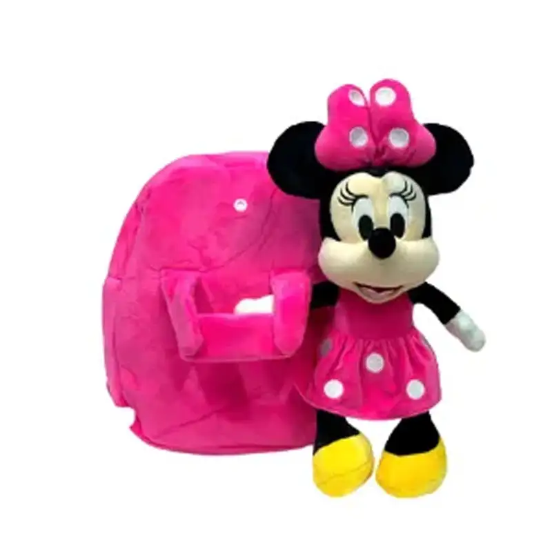 Disney 11745 Minnie Rosada Mochila C/Peluche