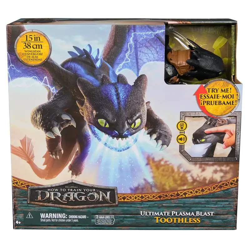 Spin Master Cómo Entrenar A Tu Dragón 6072541 Figura Nightfury Explosión De Plasma 12 Plg