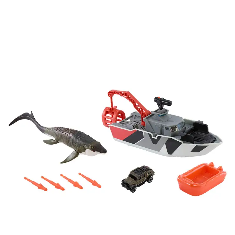 Mattel Jurassic World Jgg61 Set De Juego Barco De Rescate Con Mosasaurus